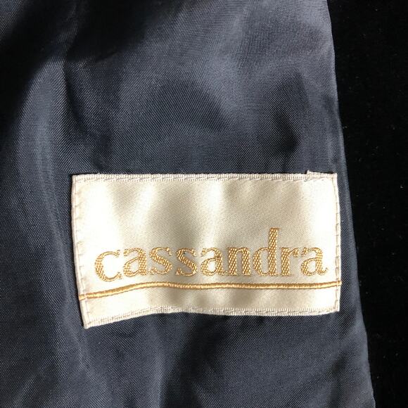 VTG 90s Cassandra Black Velvet Blazer Made in Japan Size 40 Medium Quiet Luxury - Picture 9 of 12